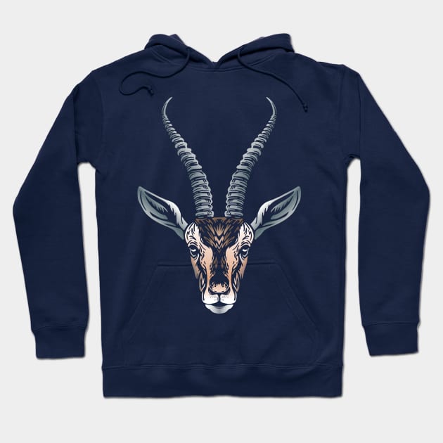 Gazelle Face Hoodie by JunkyDotCom